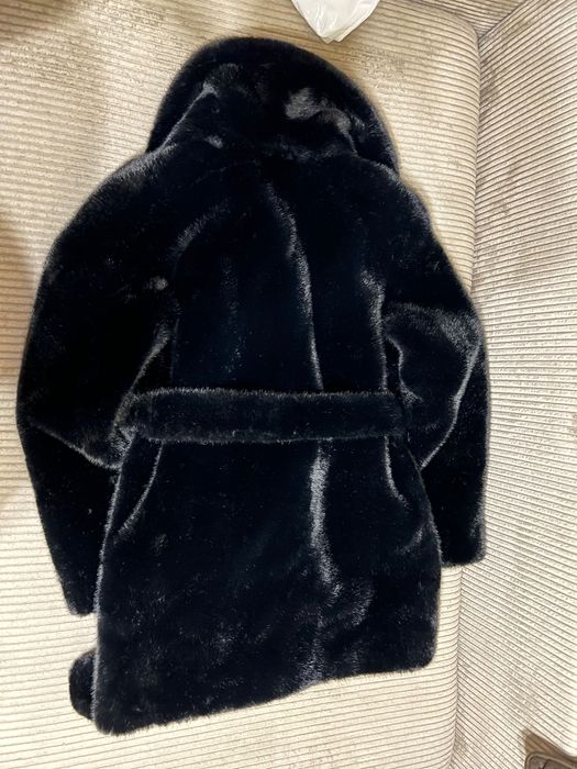 изкуствено черно кожено палто