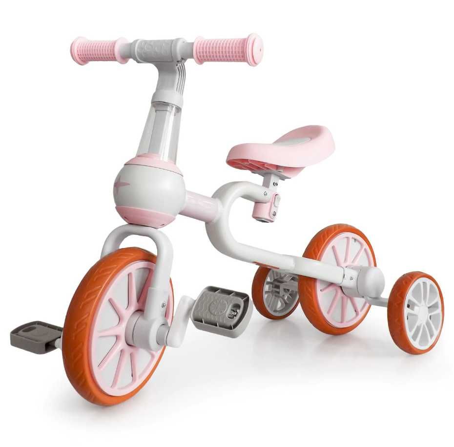 Tricicleta 4in1 LikeSmart DoSport pedale si roti ajutatoare Roz