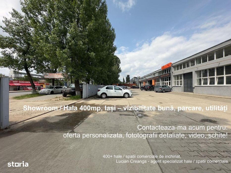 Showroom / Hala 400mp, Iași – vizibilitate bună, parcare, utilități
