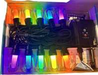 Ghirlanda luminoasa LED RGB, cu panou solar, de 10 m, cu 10 becuri