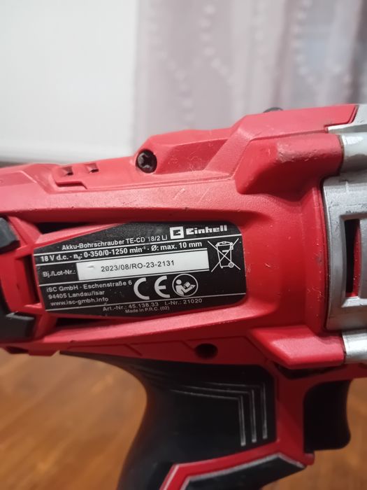 Einhell TE-CD 18/2 masina gaurit și infiletat cu acumulator