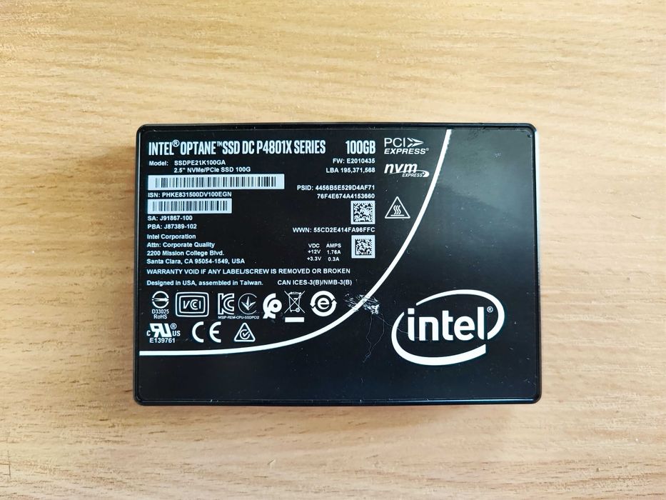 Intel Optane SSD DC P4801X 100GB, 2.5in PCIe x4, 3D XPoint