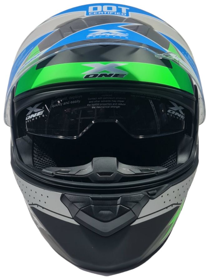 Мото каска X-ONE Helmets зелена, каски за мотор, мотокрос