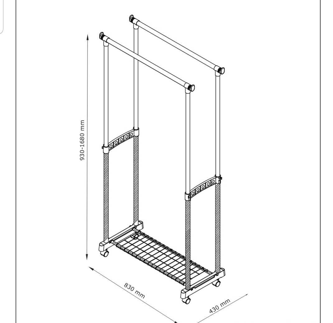 Стойка за дрехи/Закачалка двойна черно/хром