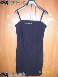 Елегантна черна къса еластична рокля-м-л размер
