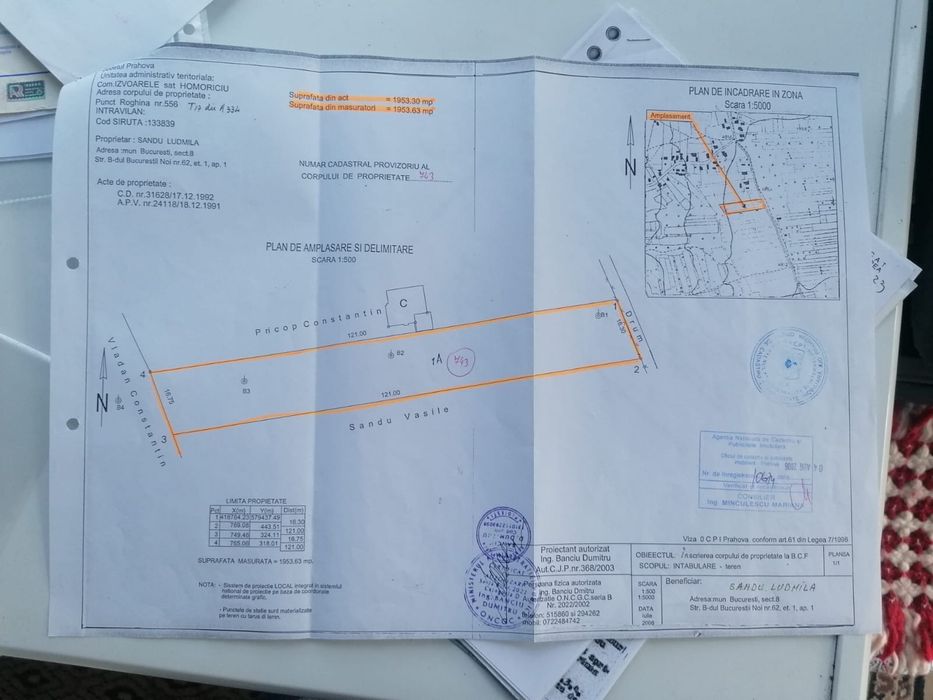 Teren cu livadă de pruni INTRAVILAN  – 1953 mp, utilități complete.