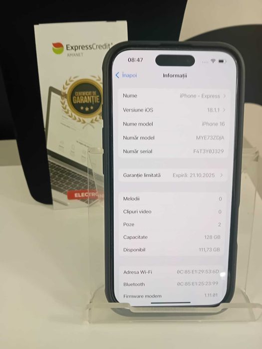 (AG24) iPhone 16 128Gb B.42819 - Garantie 2 ani!