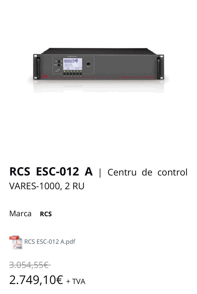 Sistem digital de urgență RCS Audio-Systems ESC-012 A