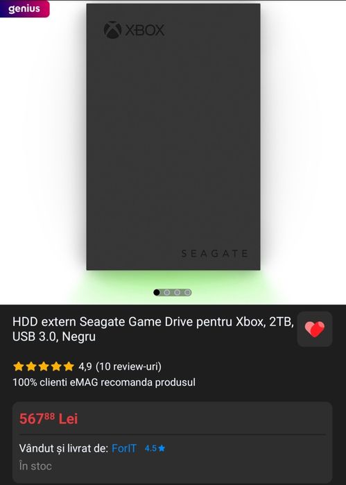 HDD extern Seagate Game Drive pentru Xbox – 2TB