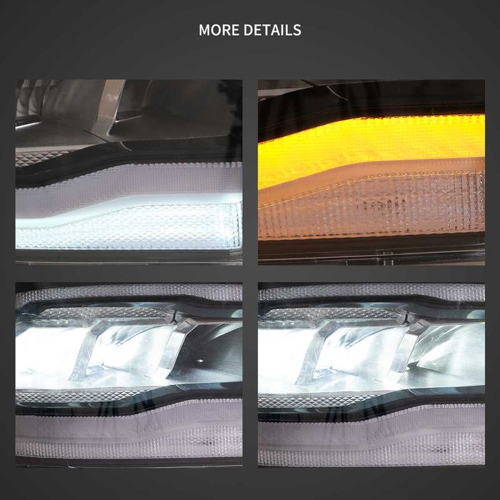 Комплект LED фарове с динамични мигачи за Dodge Ram 2009 - 2018