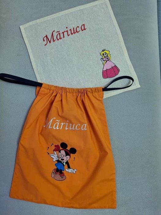 Saculet cu prosopel personalizate cu broderie ptr copilasi