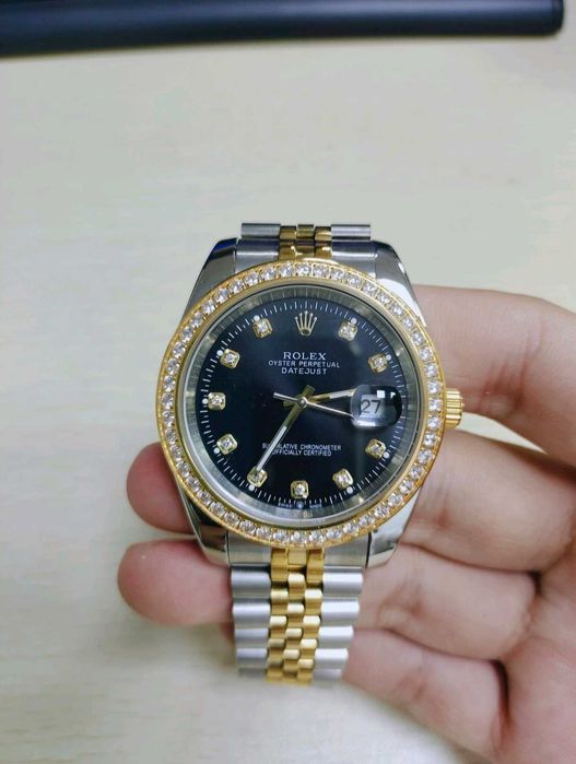 Rolex Datejust Gold-Black Diamond Crown 36 mm luxury & Automatic