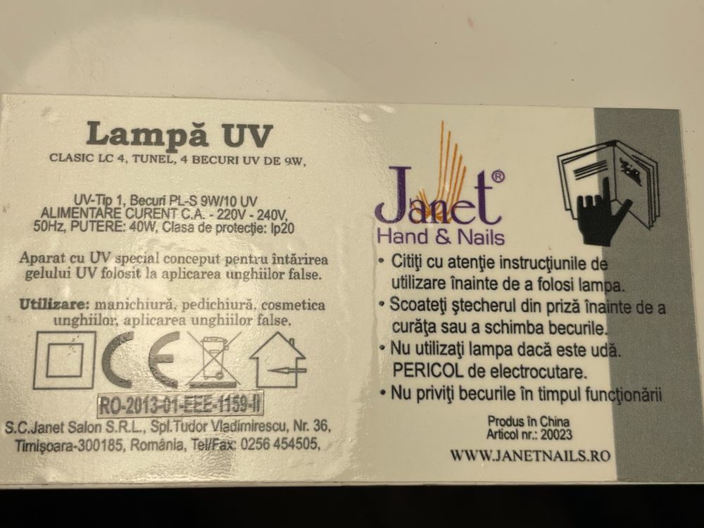 Lampă UV Janet Nails