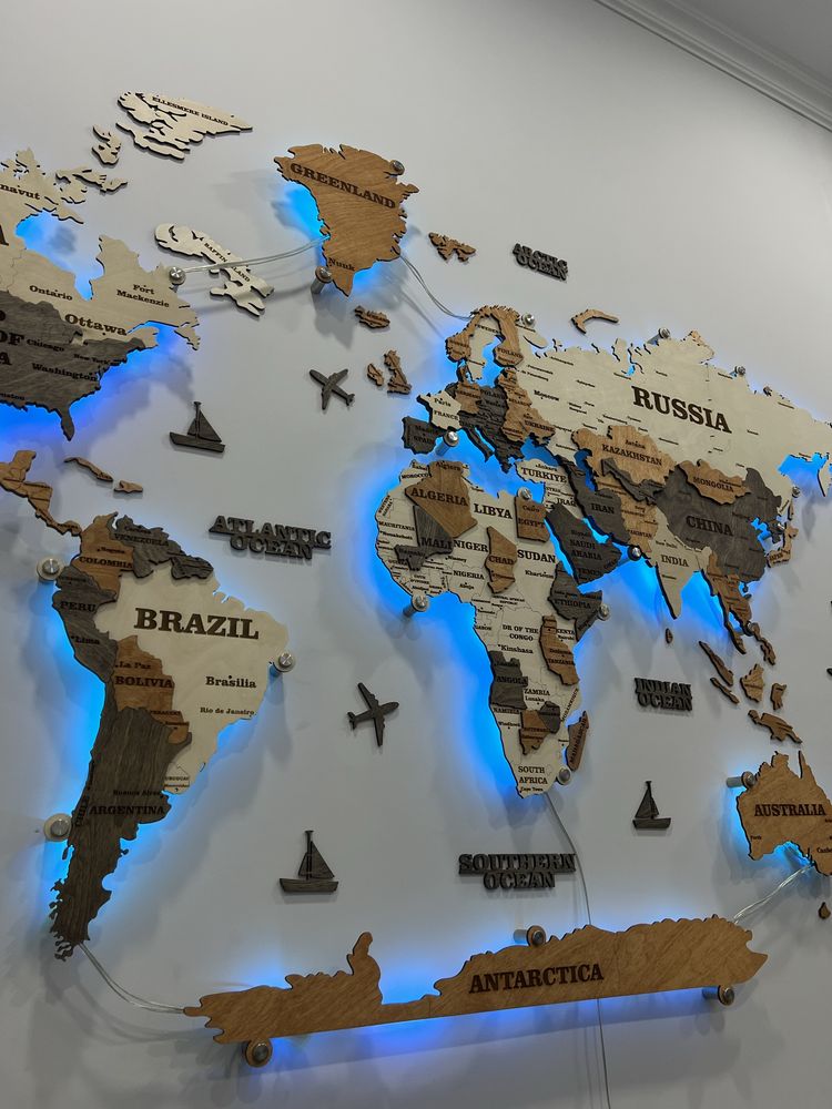 3D dunyo xaritasi, 3Д карта мира