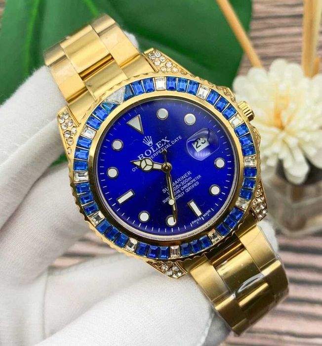 CEAS TIP R.O.L.E.X SUBMARINER Gold&Blue Diamonds Superb Nou !! SUPERB