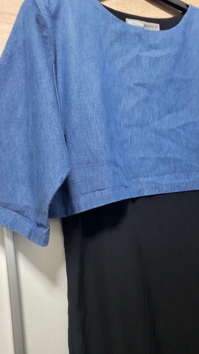 Рокля в комбинация с дънков плат