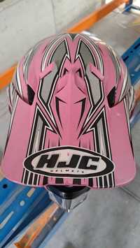 Каска за мотор, мотокрос HJC розова с очила FOX