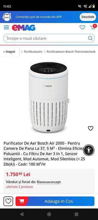 Purifivator de aer BOSCH