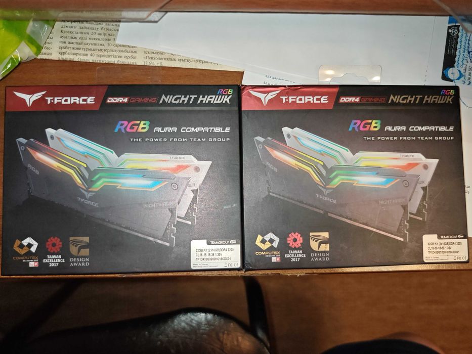 Оперативная память DDR4 16GBx2/3200 Team Night Hawk RGB