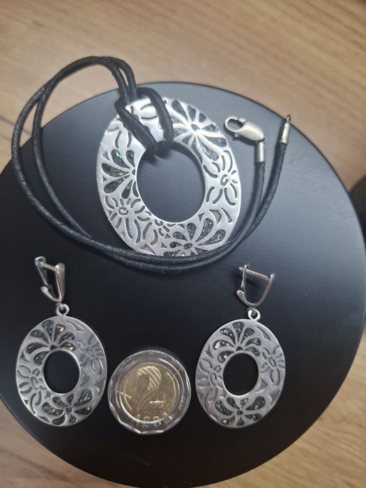 Сребърни бижута,колие и обеци