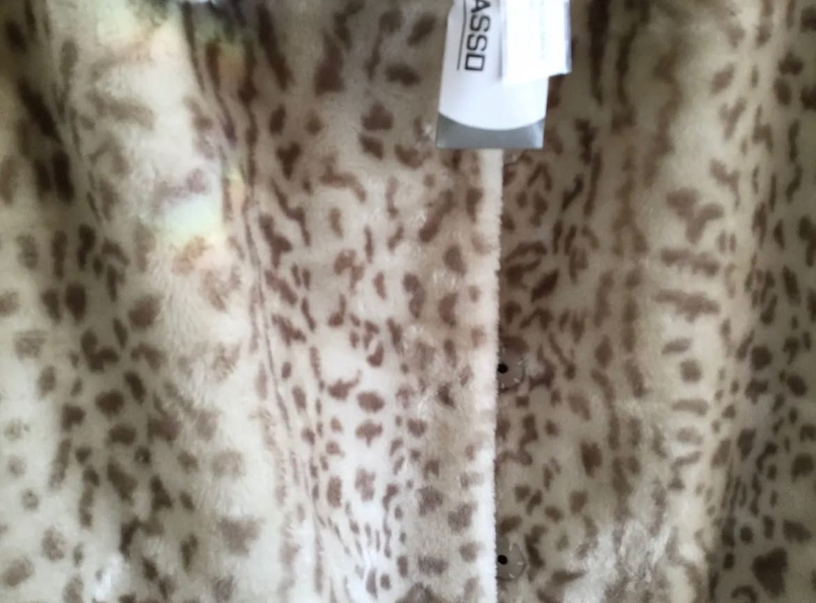 Ежедневно топло зимно палто с дълъг ревер и леопардов принт