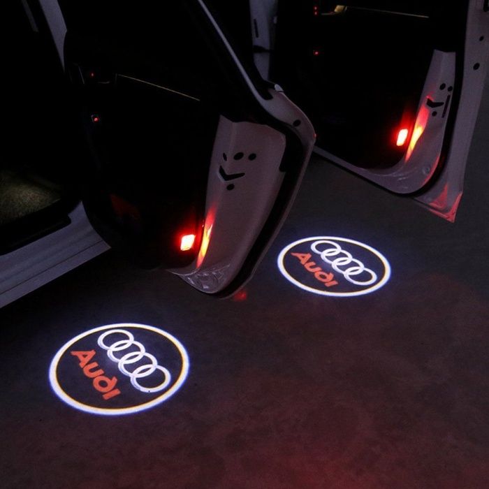 Lampi led logo portiere, dedicate Audi A3, A4, A5, A6, A7, Q3, Q5, Q7