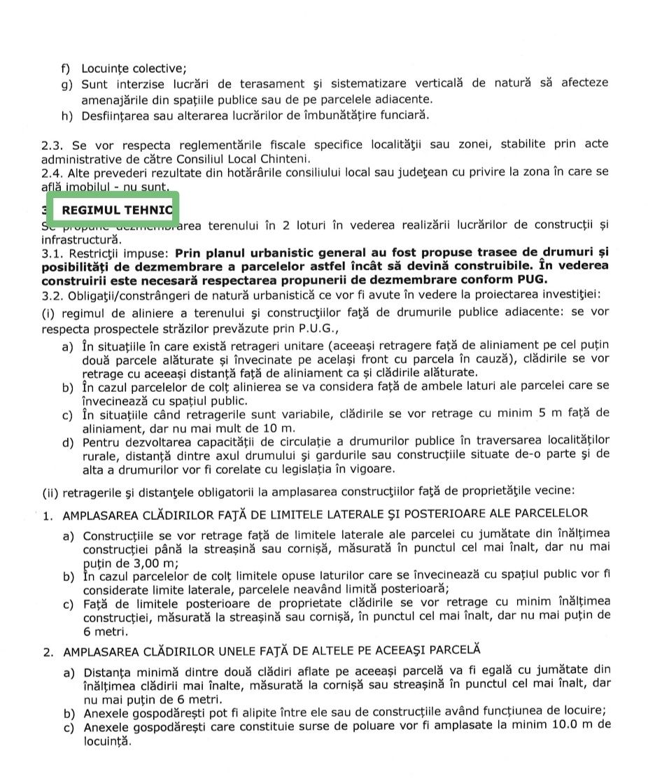 Vand teren intravilan cu PUG aprobat, panoramic, Chinteni