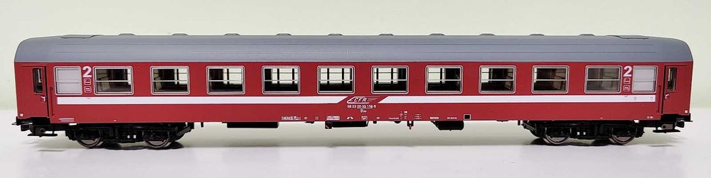 macheta vagon de călători clasa 2 seria 20-55 CFR tip Y Ep.VI scară H0