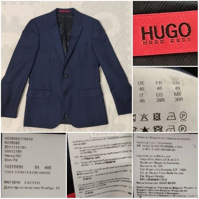 Sacou Hugo Boss model Henry 182 Slim Fit bărbat lână wool 78%  casual