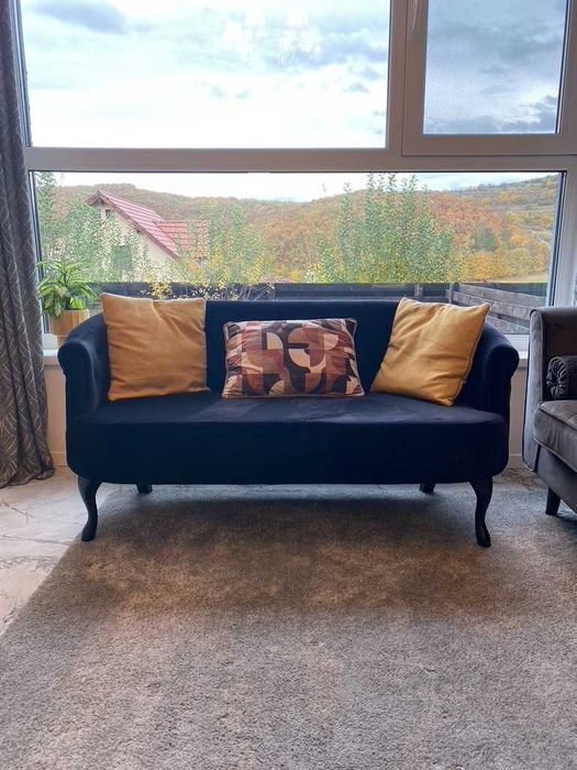 Vand canapea Mada, Negru, 140x74x68 cm