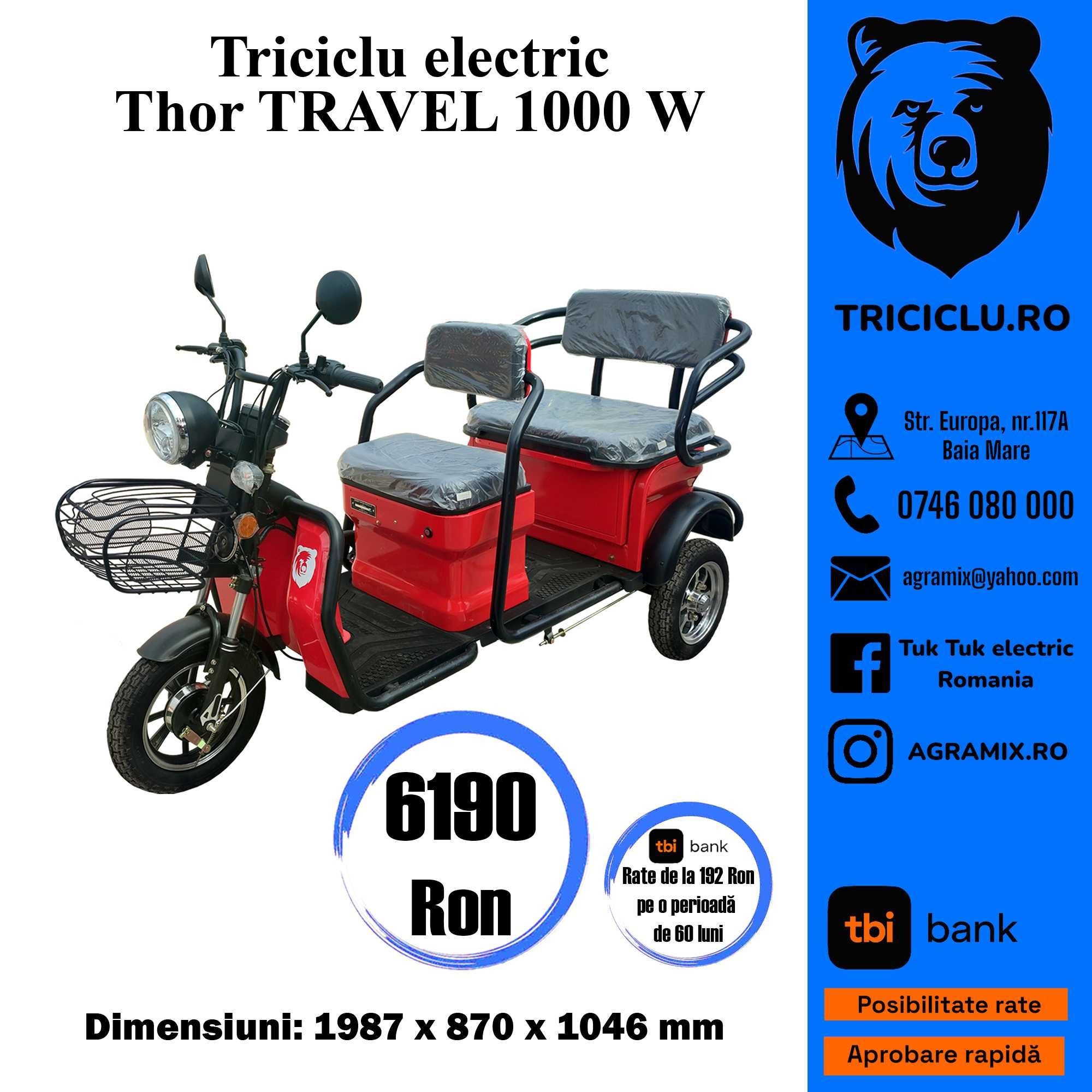 Triciclu electric Breckner-Thor Travel nou tuk tuk  Agramix