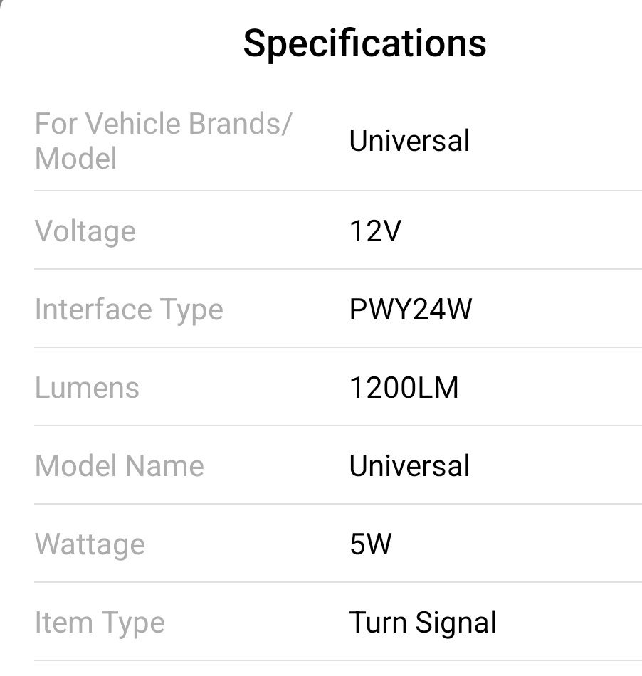 Bec semnal led   PW24W PWY24W / 1 bucata