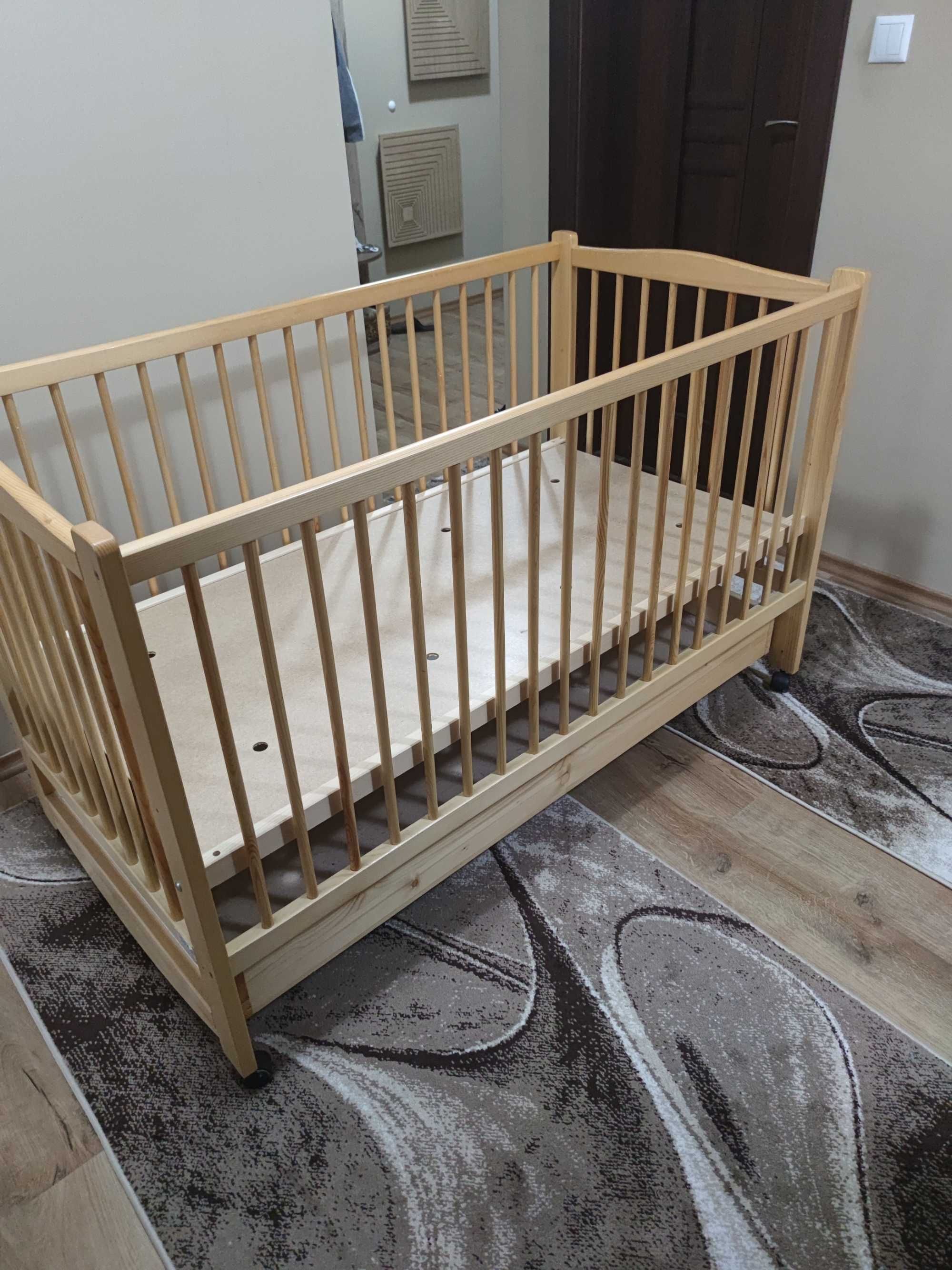 Бебешко легло с колелца и люлка Arbor Baby (Естествени материали)
