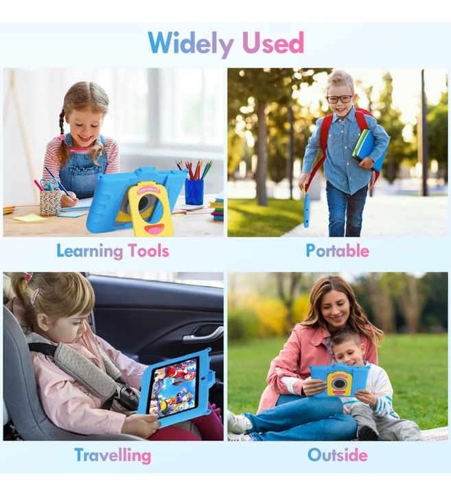 Tableta pentru copii, 7 inch, Android 13, 3-12 ani, albastra sau roz
