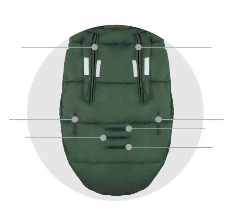 Sac de dormit 4in1, Orificii pentru carucior, sanie, 95 cm x 48 cm