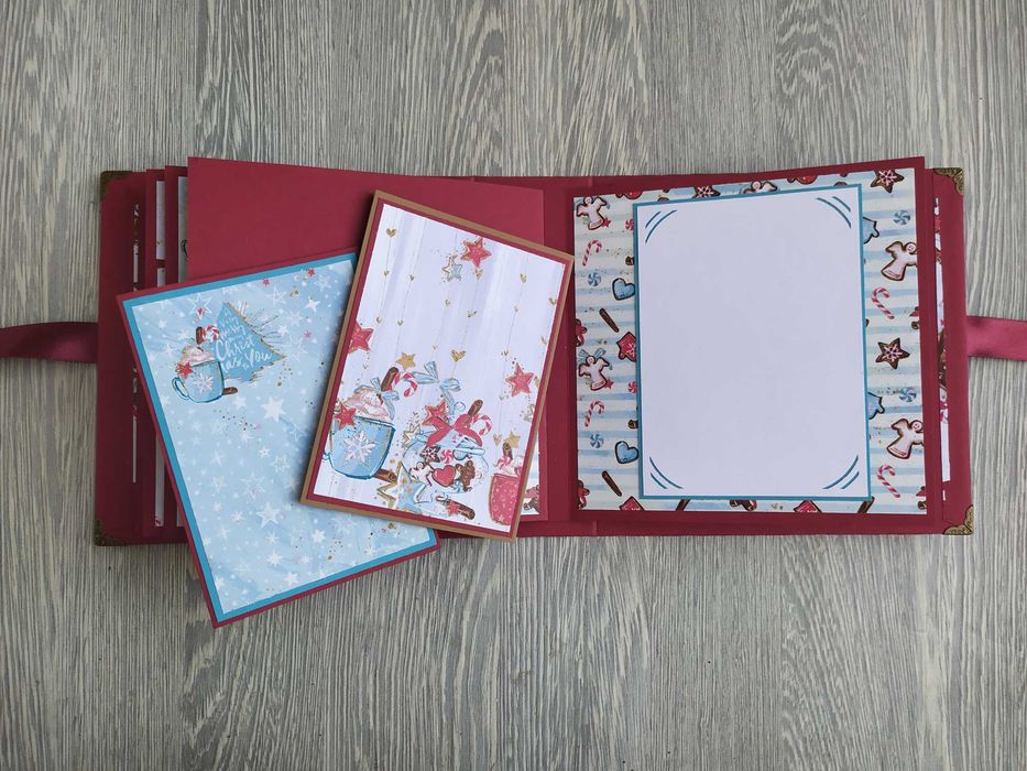 Коледен скрапбук албум във винтидж стил, ръчна изработка /54.5