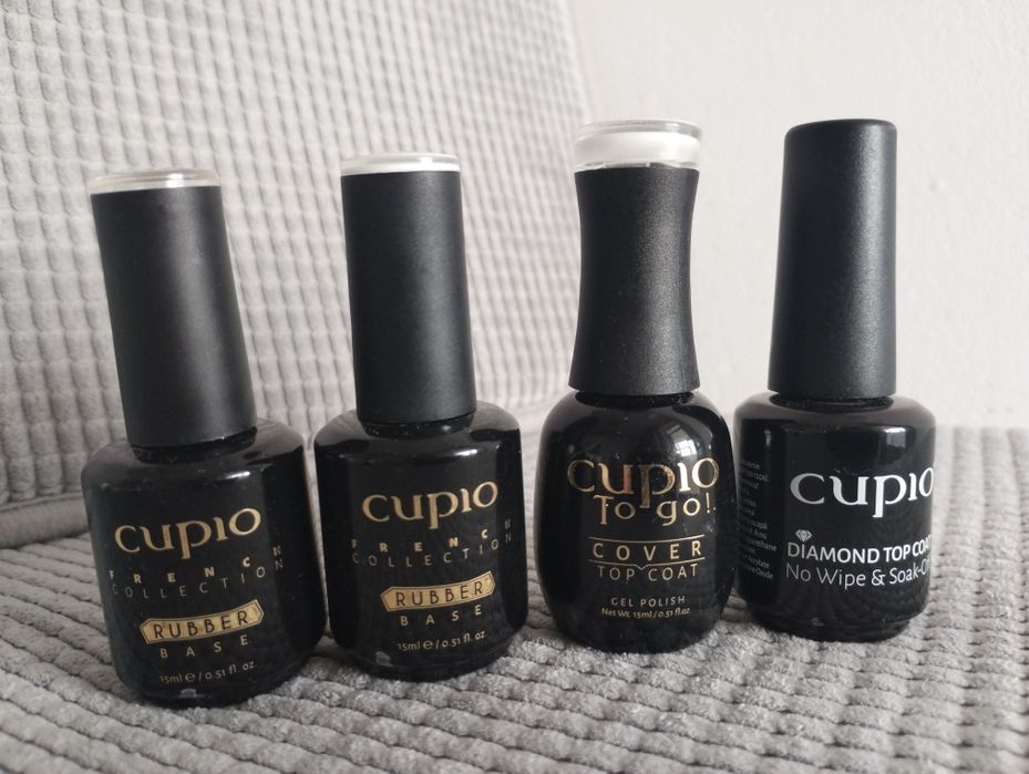 Set Baze și Top Coat-uri Cupio 15ml (Rubber Base, Cover Top, Diamond T