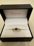 Inel logodna Aur 14 K cu Safir 0.50 ct, Diamante 0.02 ct