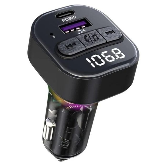 Fm трансмитер предавател, mp3 плейър verk 10129 / c50 type-c + usb ...