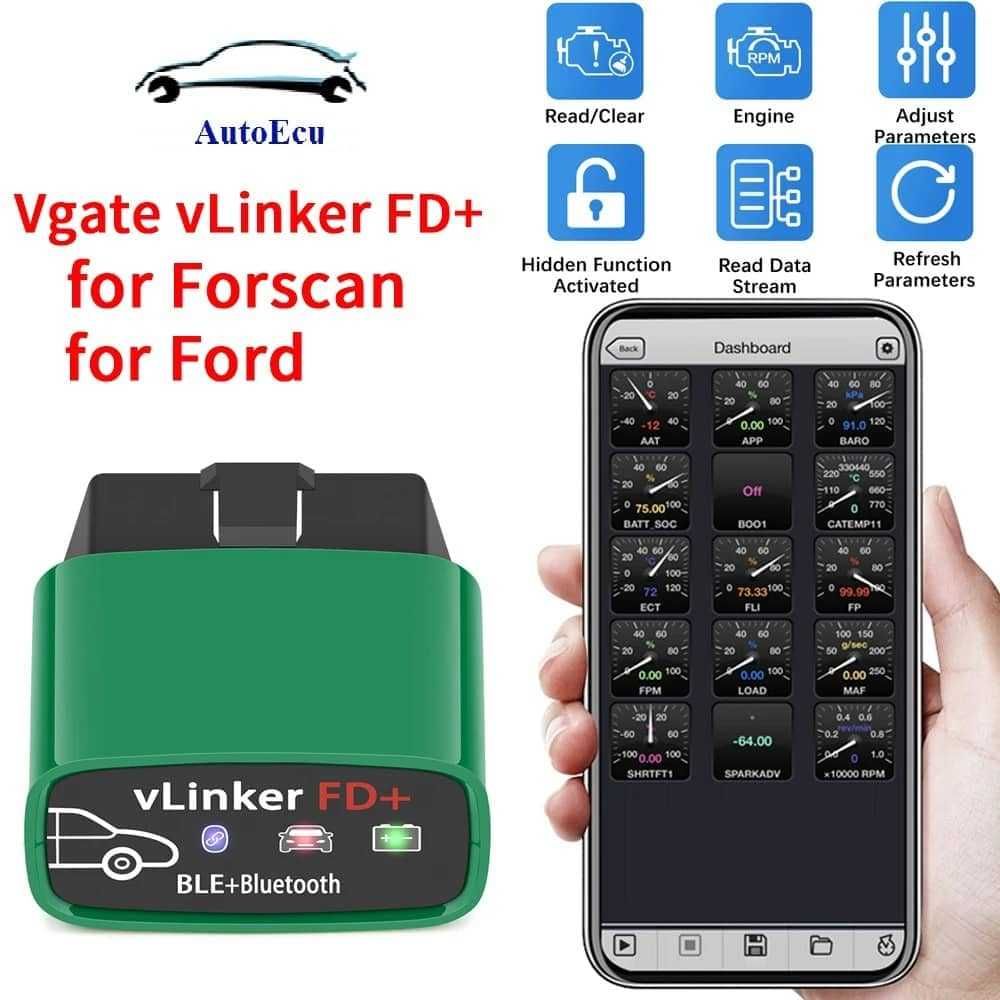 Tester diagnoza auto vLinker FD+ Toyota, Ford si Mazda Android, iOS
