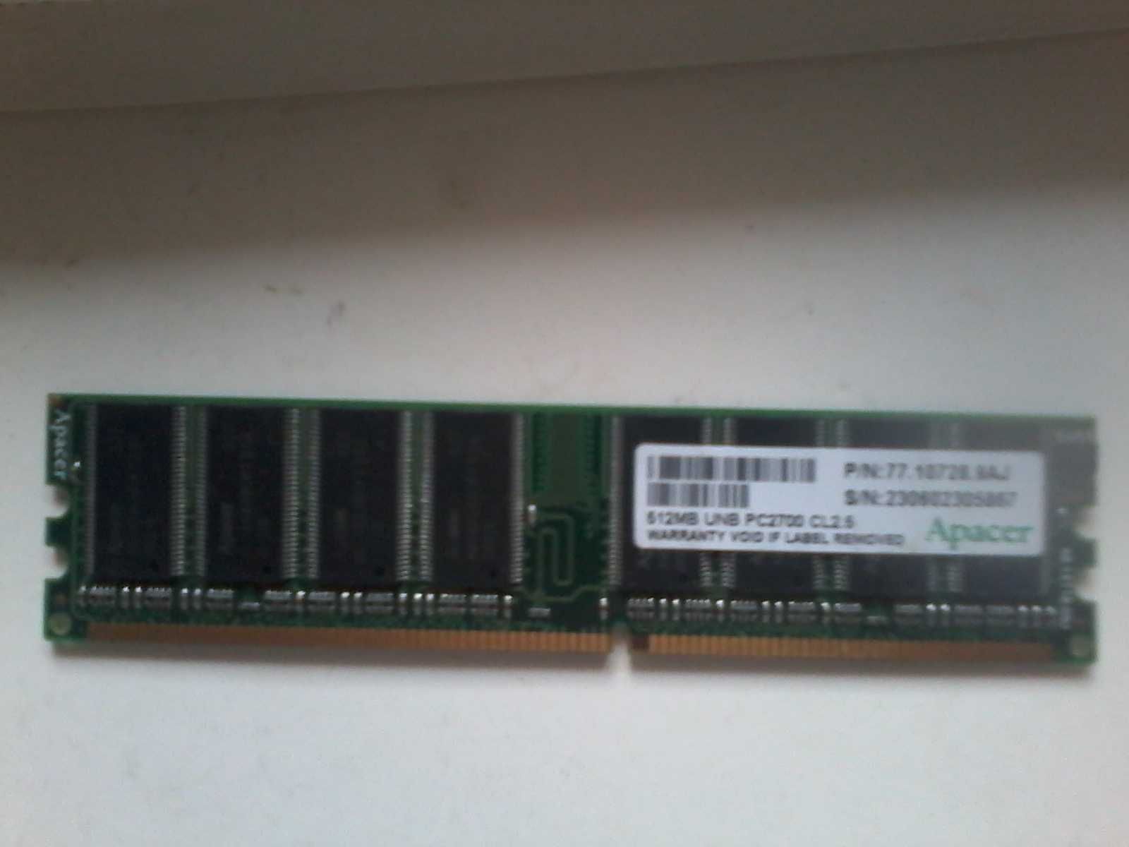 Продам ОЗУ 1Gb DDR2 и Apacer 512 МБ DDR 333 RAM UNBPC2700.