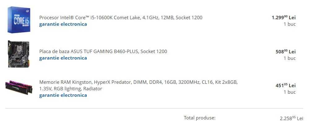 Kit I5 10600K+B460 PLUS+4x8GB DDR4 3200MHz