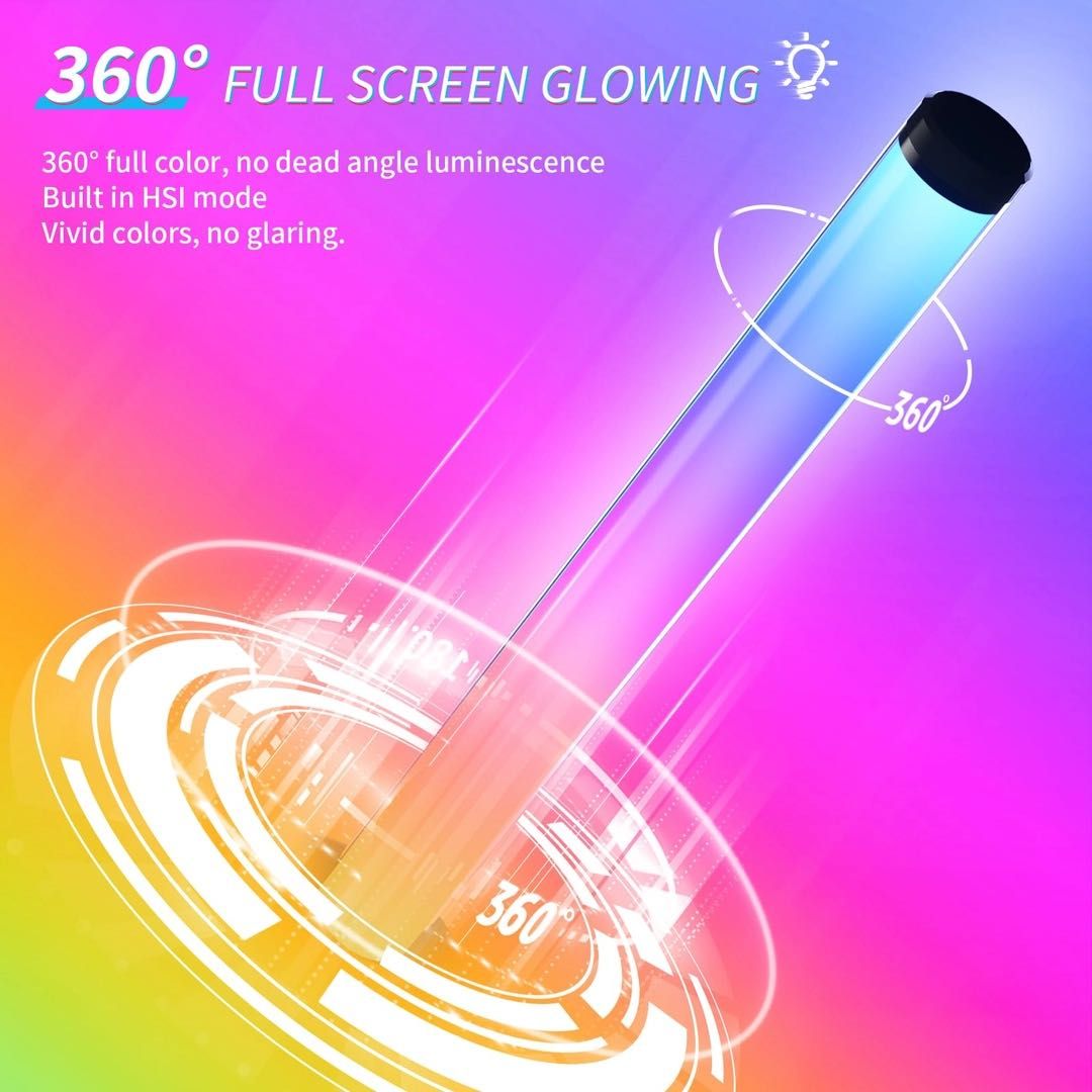 360°Smart RGB светлинна лента, 42 см LED геймърско осветление,