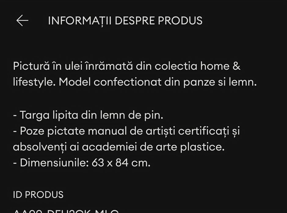 Tablou pictat in ulei