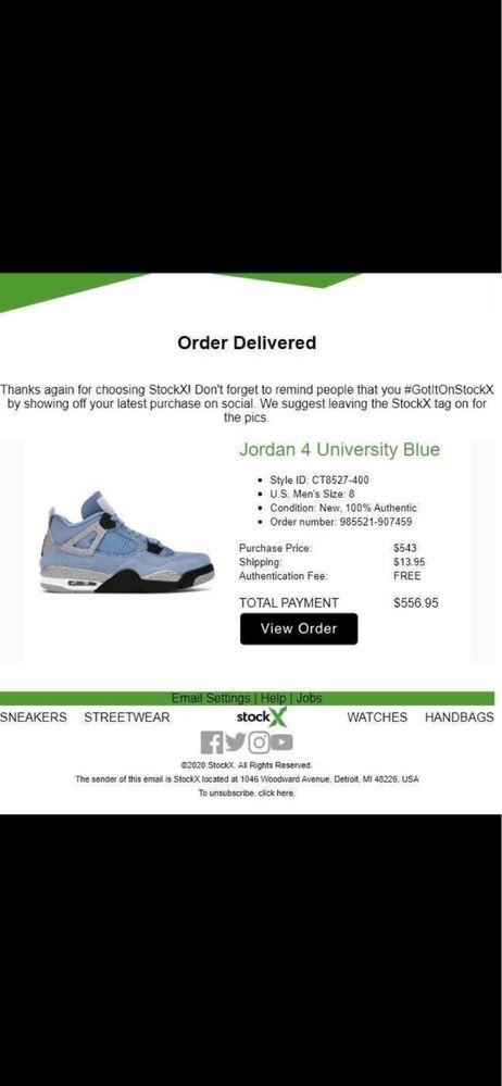 Jordan 4 UNC  marimea 41