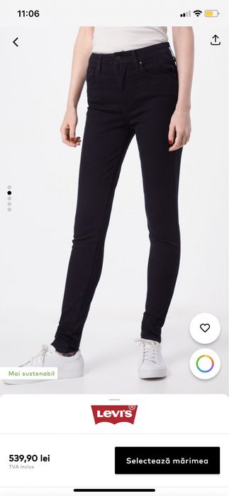 Livrare gratuita- Blugi/Jeans Levi’s skinny talie inalta- marime 36