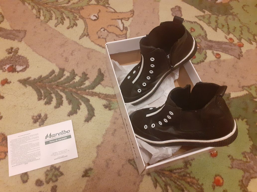 Ghetuțe din piele naturală Marelbo băiat, măsura 34