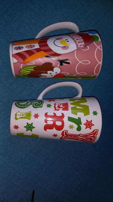 Комплект коледни чаши за него и нея 15см.