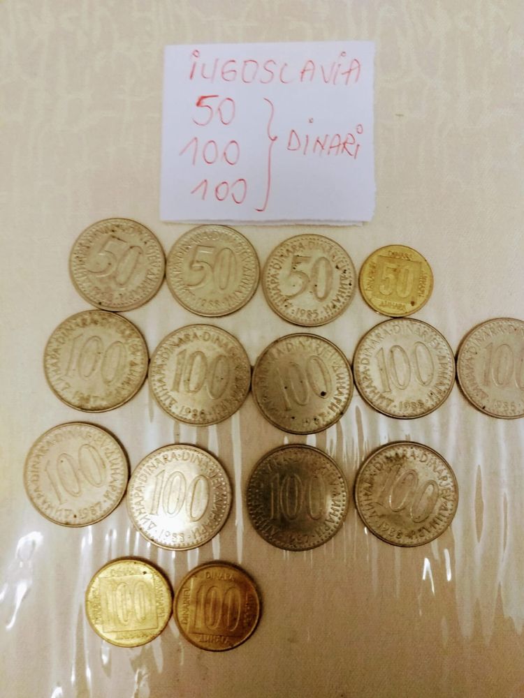 Vand lot bancnote monede Blaga Brancusi Eclipsa Timbre Balcescu