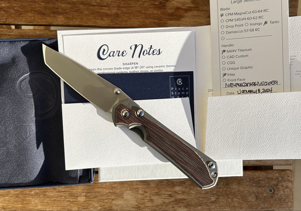 Продавам нож Chris Reeve Sebenza31 Tanto Canvas Micarta